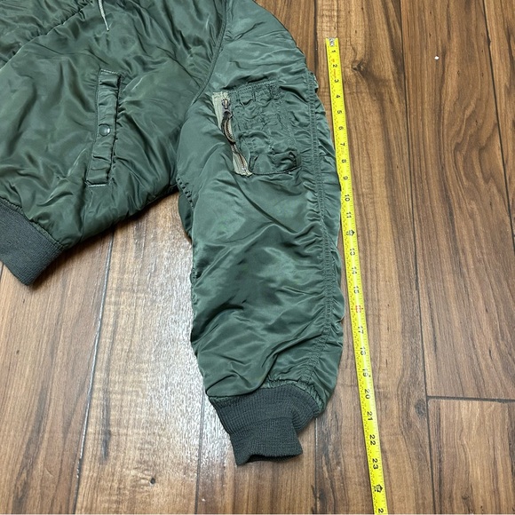 Vtg Military Jacket N2B Parka Scuba Hood Alpha Industries Scovill Zip Sz Medium - Picture 13 of 16